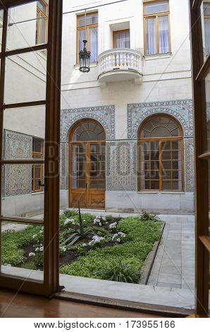 YALTA CRIMEA - MAY 142012: Beautiful Arabian yard in Livadia Palace. Crimea on May 14 2016