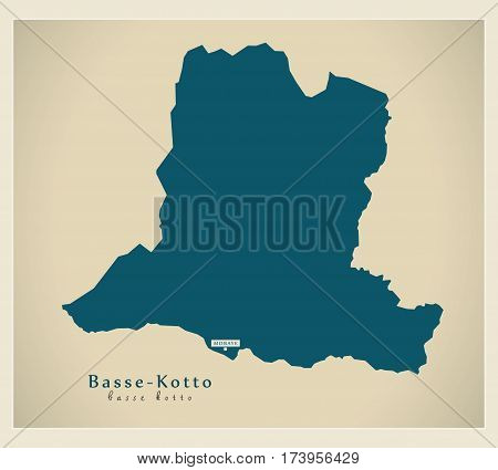 Modern Map - Basse-Kotto CF illustration silhouette