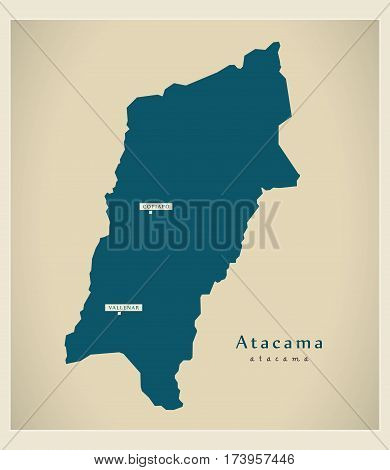 Modern Map - Atacama CL illustration silhouette