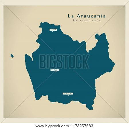 Modern Map - La Araucania CL illustration silhouette