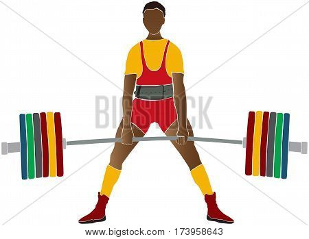 young athlete power lifter deadlift in power lifting competitions