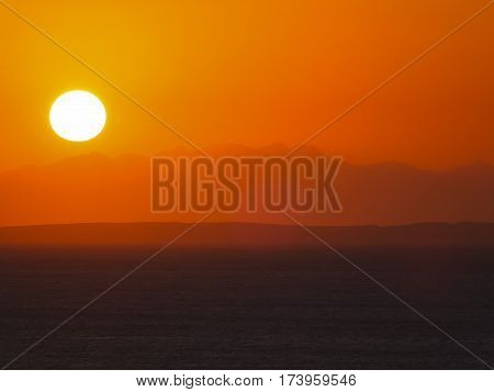 Beautiful sunset on the Red Sea in Egypt