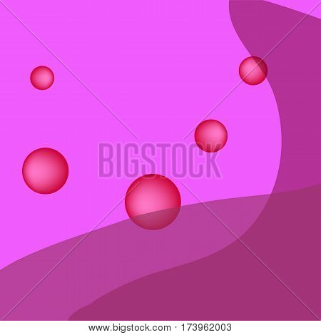 Abstract balls on a pink and purple background