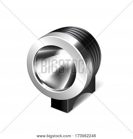 Bicycle flashlight isolated on white photo-realistic vector illustration
