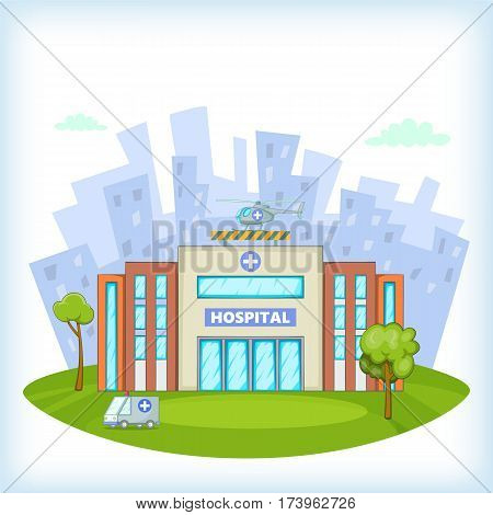 Hospital concept. Cartoon illustration of hospital vector concept for web