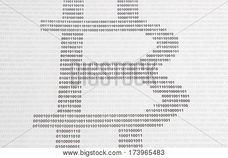 symbol of bitcoin is encrypted in binary code. cryptocurrency