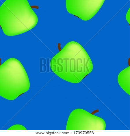 Apple and cherry on a blue bakground