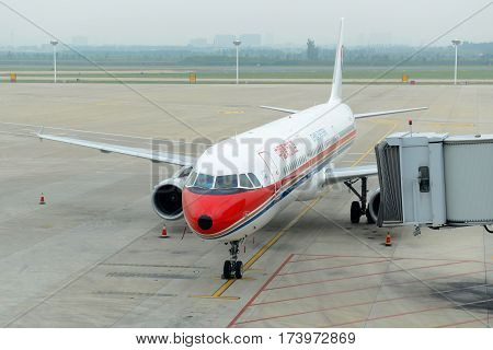 SHENYANG, CHINA - SEP. 6, 2016: China Eastern Airlines A321-200 at Shenyang Taoxian International Airport, Shenyang, Liaoning, China.