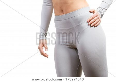 Sport Fit Woman In Thermal Clothes.