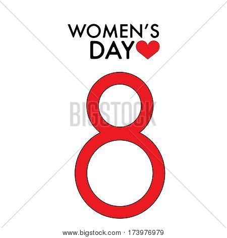 March 8 International Women s Day. Dreeting card flat illustration