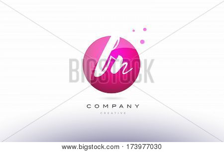 Fn F N  Sphere Pink 3D Hand Written Alphabet Letter Logo