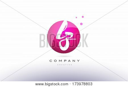 Lz L Z  Sphere Pink 3D Hand Written Alphabet Letter Logo