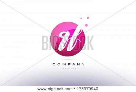Qf Q F  Sphere Pink 3D Hand Written Alphabet Letter Logo