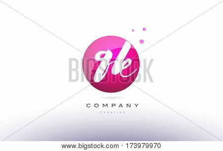 Qk Q K  Sphere Pink 3D Hand Written Alphabet Letter Logo
