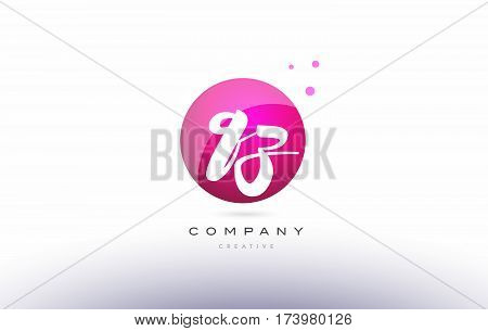Qz Q Z  Sphere Pink 3D Hand Written Alphabet Letter Logo