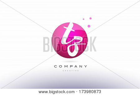 Tz T Z  Sphere Pink 3D Hand Written Alphabet Letter Logo