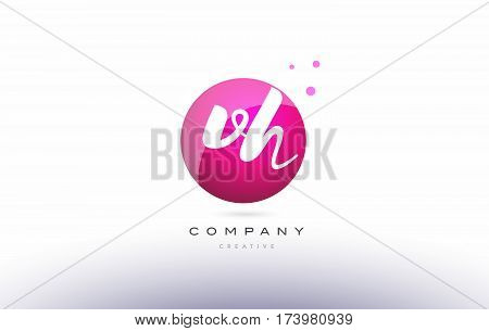 Vg V G  Sphere Pink 3D Hand Written Alphabet Letter Logo