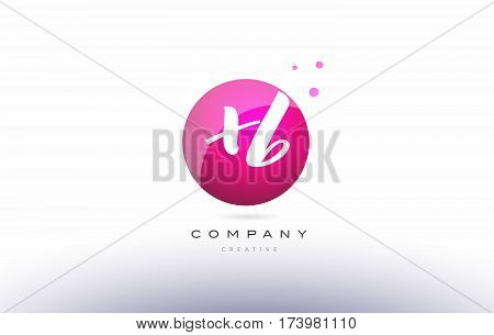 Xb X B  Sphere Pink 3D Hand Written Alphabet Letter Logo
