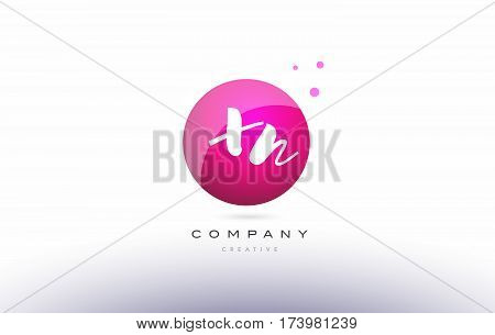 Xn X N  Sphere Pink 3D Hand Written Alphabet Letter Logo