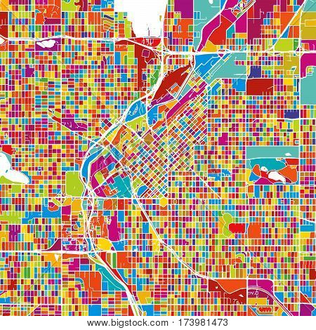 Denver Colorful Vector Map
