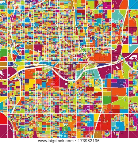 Oklahoma City Colorful Vector Map