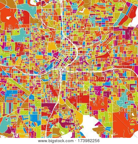 Atlanta Colorful Vector Map