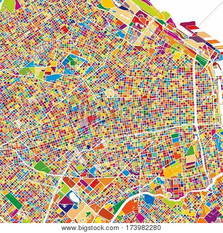 Buenos Aires Colorful Map