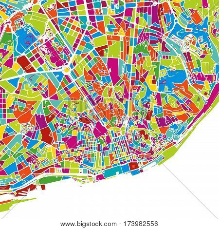 Lisbon Area Colorful Vector Map