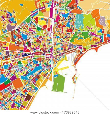 Malaga Colorful Vector Map