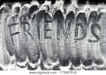 Caption Friends Of Flour On A Gray Background