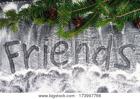 Caption Friends Of Flour On A Gray Background