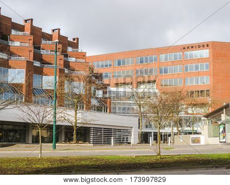 British Columbia Canada- March 2 2017: Oakridge Mall one of the mall in the city of Vancouver.