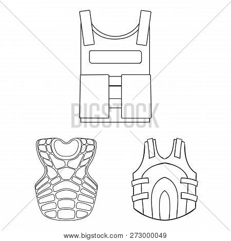 Vector Design Of Flak And Jacket Sign. Set Of Flak And Body Stock Symbol For Web.