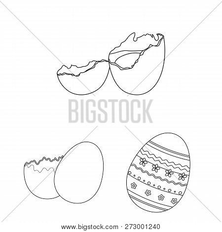 Vector Illustration Of Egg And Breakfast Icon. Set Of Egg And Meal  Vector Icon For Stock.