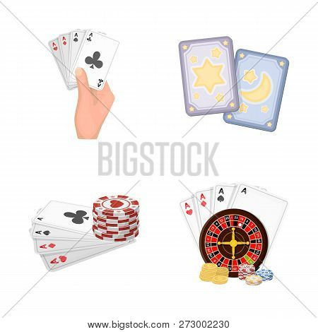 Vector Design Of Game And Magic Logo. Set Of Game And Poker Vector Icon For Stock.