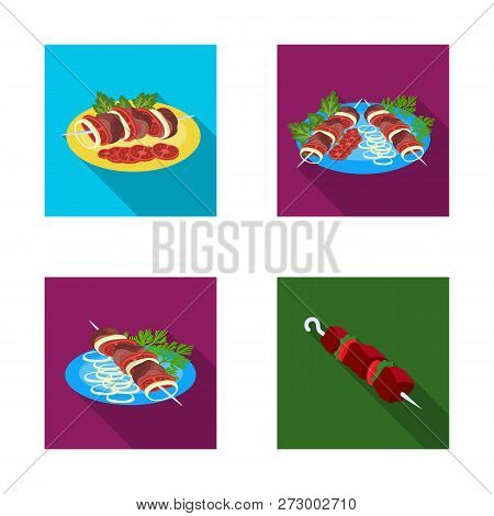 Vector Illustration Of  And Grill Icon. Collection Of  And Charcoal Stock Vector Illustration.