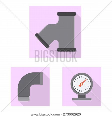 Vector Illustration Of Pipe And Tube Sign. Collection Of Pipe And Pipeline Vector Icon For Stock.