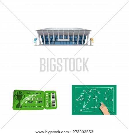 Vector Illustration Of Soccer And Gear Icon. Collection Of Soccer And Tournament Vector Icon For Sto