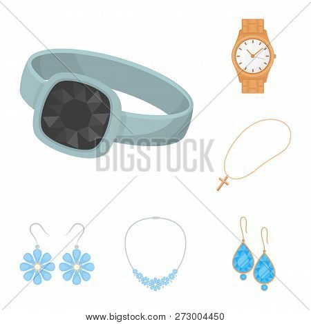 Vector Design Of Jewelery And Necklace Symbol. Set Of Jewelery And Pendent Stock Vector Illustration