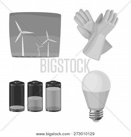 Vector Design Of Electricity And Electric Icon. Collection Of Electricity And Energy Vector Icon For