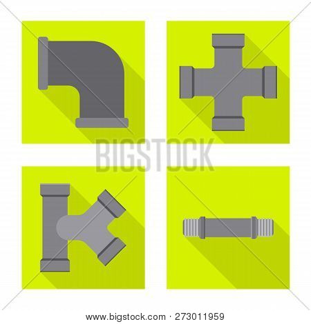 Vector Illustration Of Pipe And Tube Logo. Collection Of Pipe And Pipeline Stock Symbol For Web.