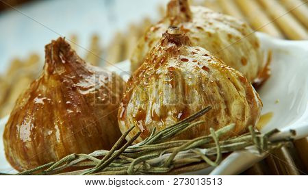 Torshi Seer - Persian Pickled Garlic Close Up