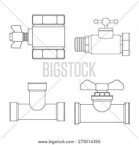 Vector Illustration Of Pipe And Tube Icon. Set Of Pipe And Pipeline Vector Icon For Stock.