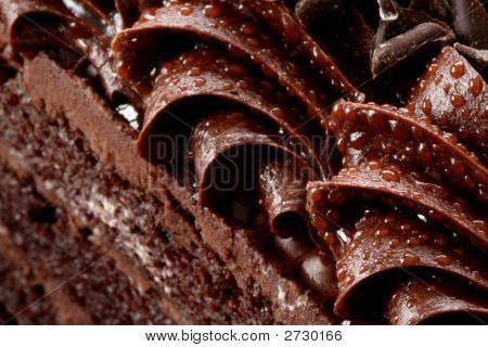 Närbild på choklad kaka