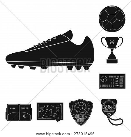 Vector Design Of Soccer And Gear Icon. Set Of Soccer And Tournament Stock Vector Illustration.