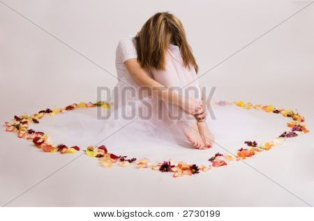 Pige i blomster