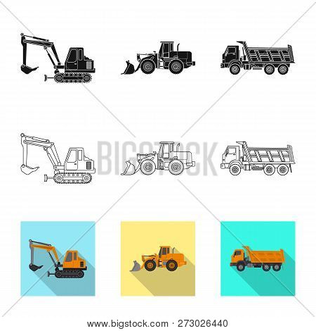 Vector Design Of Build And Construction Icon. Set Of Build And Machinery Vector Icon For Stock.