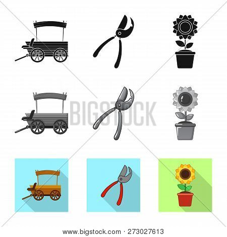 Vector Illustration Of Farm And Agriculture Icon. Collection Of Farm And Plant Vector Icon For Stock