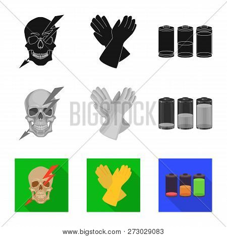 Isolated Object Of Electricity And Electric Logo. Collection Of Electricity And Energy Stock Symbol 