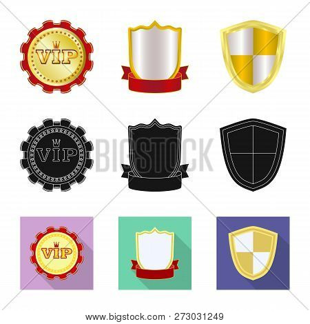 Vector Design Of Emblem And Badge Sign. Set Of Emblem And Sticker Vector Icon For Stock.